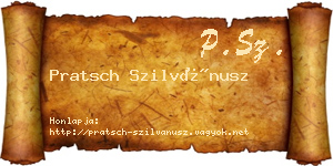 Pratsch Szilvánusz névjegykártya